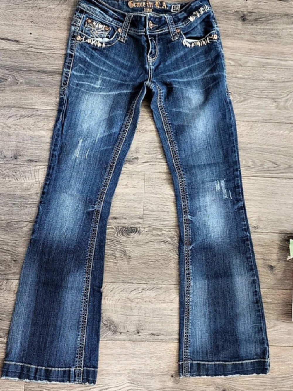 Grace in LA Jeans USA Boot Cut Blue Waist 28